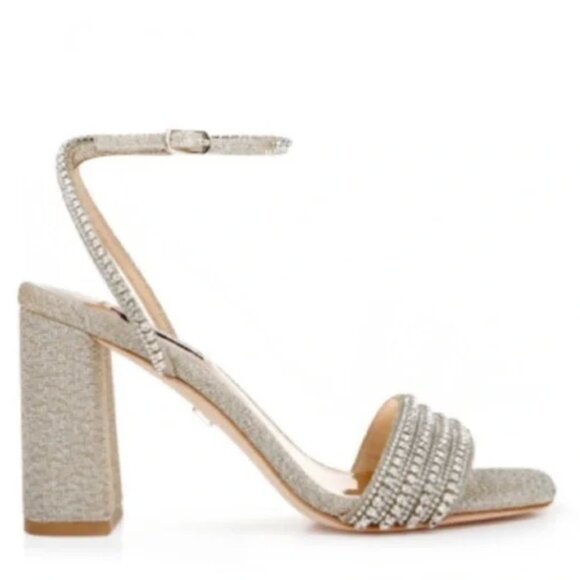 Badgley Mischka Becca Platino Heels Size 7 - Picture 1 of 12